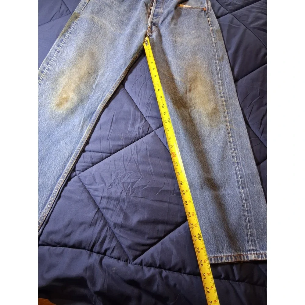 Levis 501 Original Fit Jeans Mens 33x31 Blue Denim Button Fly Straight‎ Leg